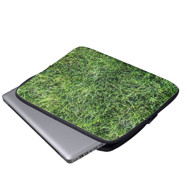 Grappig groen gras, echt fototextuurpatroon leuk laptop sleeve (Voorkant onderkant)