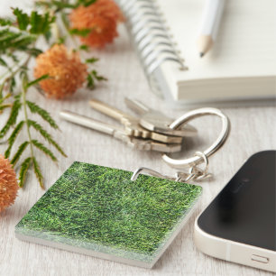 Grappig groen gras, echt fototextuurpatroon leuk sleutelhanger