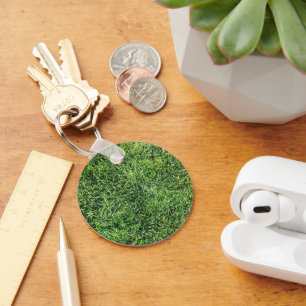 Grappig groen gras, echt fototextuurpatroon leuk sleutelhanger