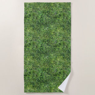 Grappig groen gras, echt fototextuurpatroon leuk strandlaken