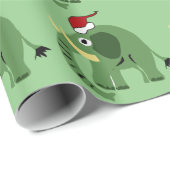 Grappig groen kerstfeest in Santa Hat Cadeaupapier (Rol Hoek)