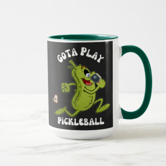 Grappig groen moet pickleball spelen mok