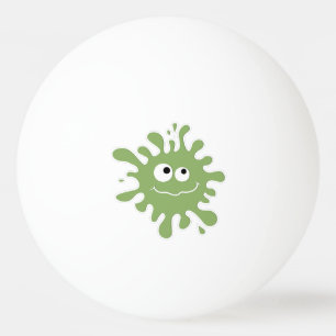 Grappig groen monster kleur blob gezicht pingpongballen