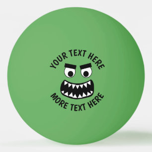 Grappig groen monster tanden aangepast tafeltennis pingpongballen