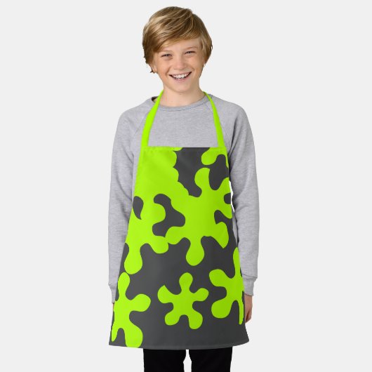 Grappig groen slijm, kool grijs, leuk schattig kin schort (Gedragen)