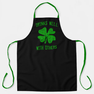 Grappig groen zwart St Patrick's Day pub apron Schort