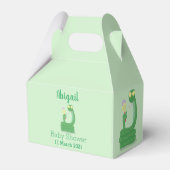 Grappig groene slang met maraca-cartoon bedankdoosjes (Achterkant)