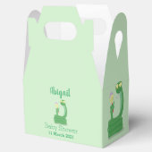 Grappig groene slang met maraca-cartoon bedankdoosjes (Geopend)