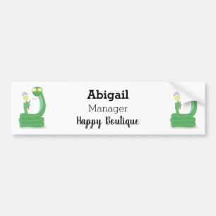 Grappig groene slang met maraca-cartoon bumpersticker