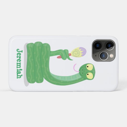 Grappig groene slang met maraca-cartoon Case-Mate iPhone case (Achterkant (horizontaal))