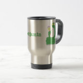 Grappig groene slang met maraca-cartoon reisbeker (Voorkant rechts)