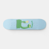 Grappig groene slang met maraca-cartoon skateboard (Horizontaal)