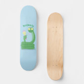 Grappig groene slang met maraca-cartoon skateboard (Voorkant)