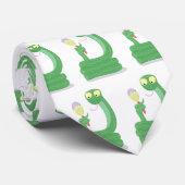 Grappig groene slang met maraca-cartoon stropdas (Opgerold)