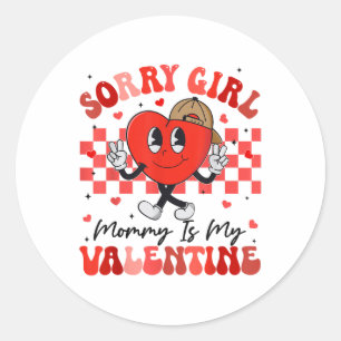 Grappig Groovy Hart Sorry Meisje Mama is mijn Vale Ronde Sticker