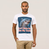 Grappig Grote Witte Haai Ontwerp T-shirt (Voorkant volledig)
