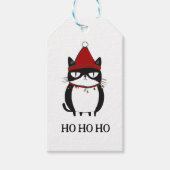 Grappig Grouchy Cat Catmas Humor Kerst Cadeaulabel (Voorkant)