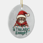 Grappig Grumpy Cat Christmas 2-zijdig Ornament (Rechts)