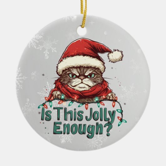 Grappig Grumpy Cat Christmas 2-zijdig Ornament (Voorkant)
