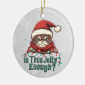 Grappig Grumpy Cat Christmas 2-zijdig Ornament (Links)
