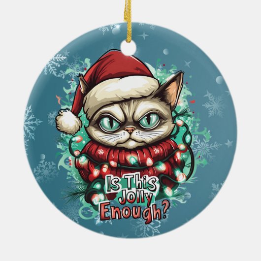 Grappig Grumpy Cat Christmas 2-zijdig Ornament (Achterkant)