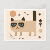 Grappig Grumpy Cat Design, minimalistisch Scandina Briefkaart (Voorkant)