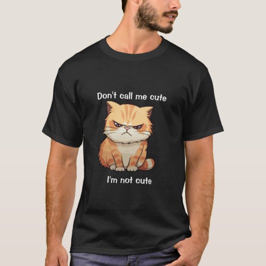 Grappig Grumpy Cat T-shirt - Noem me niet Schattig (Voorkant)