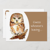 Grappig Grumpy Uil Afscheidsfeest Kaart (Voorkant / Achterkant)