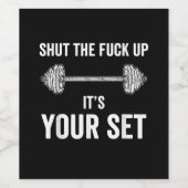 Grappig Gym-werkout van uw vaste offerte Wijn Etiket (Enkel label)