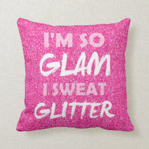 Grappig gym workout citaat Roze glitter Ik ben zo Kussen