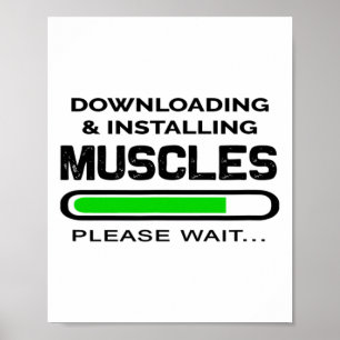 Grappig Gym Workout T-shirt downloaden en installe Poster
