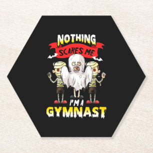 Grappig Gymnast Halloween T-shirt Kartonnen Onderzetters