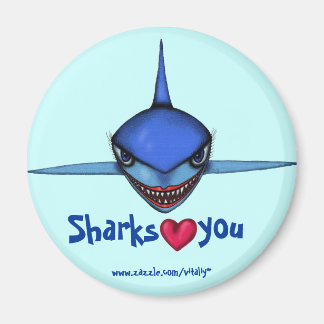 Grappig haai cartoon kunst cool magneet ontwerp