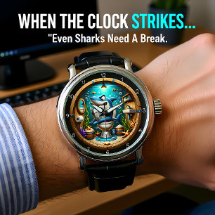 Grappig haaientoilet horloge
