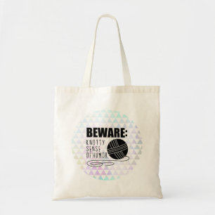 grappig haakbreigaren voor humor breien tote bag