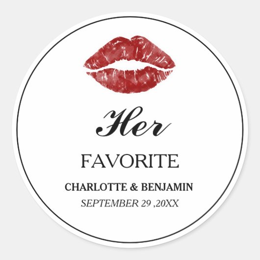 Grappig haar favoriete bruiloft gunst ronde sticker (Voorkant)