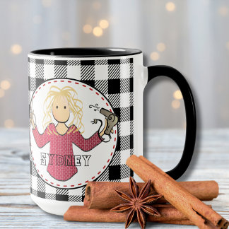 Grappig Haar Stylist Beautician Blonde Cartoon Gif Mok