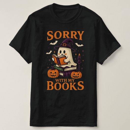 Grappig Halloween boek T-shirt (Design voorkant)