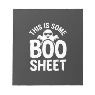 Grappig Halloween Boo Laken Spook Ontwerp_1 Notitieblok