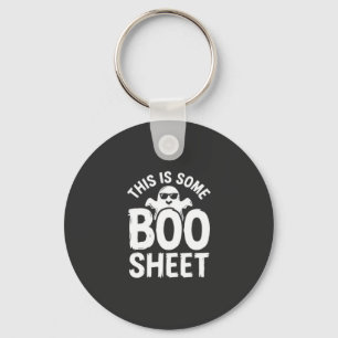 Grappig Halloween Boo Laken Spook Ontwerp_1 Sleutelhanger