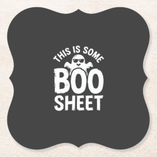 Grappig Halloween Boo Vel Ghost Design_1 Kartonnen Onderzetters