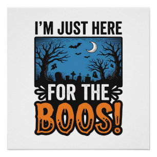 Grappig Halloween Boos Vintage Geest T-Shirt Desig Perfect Poster
