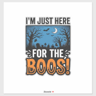 Grappig Halloween Boos Vintage Geest T-Shirt Desig Sticker