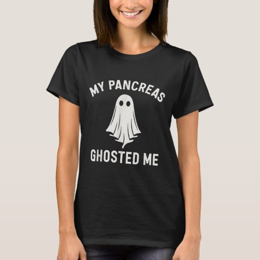 Grappig Halloween Diabetes Bewustzijn Mijn Pancrea T-shirt (Voorkant)