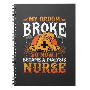 Grappig Halloween Dialyse Verpleegster Heks Bezems Notitieboek