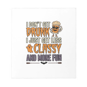 Grappig Halloween Drinken Minder Klasse Shirt Ontw Notitieblok