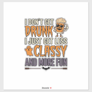 Grappig Halloween Drinken Minder Klasse Shirt Ontw Sticker