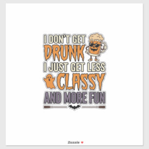 Grappig Halloween Drinken Minder Klasse Shirt Ontw Sticker