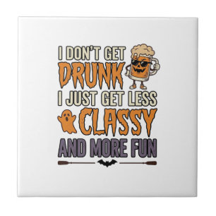 Grappig Halloween Drinken Minder Klasse Shirt Ontw Tegeltje
