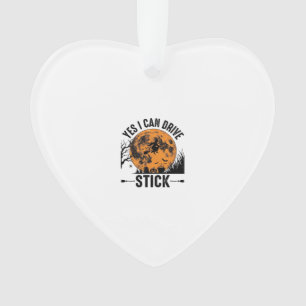 Grappig Halloween Drive Stick Heks Vintage Shirt D Ornament
